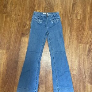 Anthropologie Leifsdottir High Waisted Wide Leg  Stretch Jean